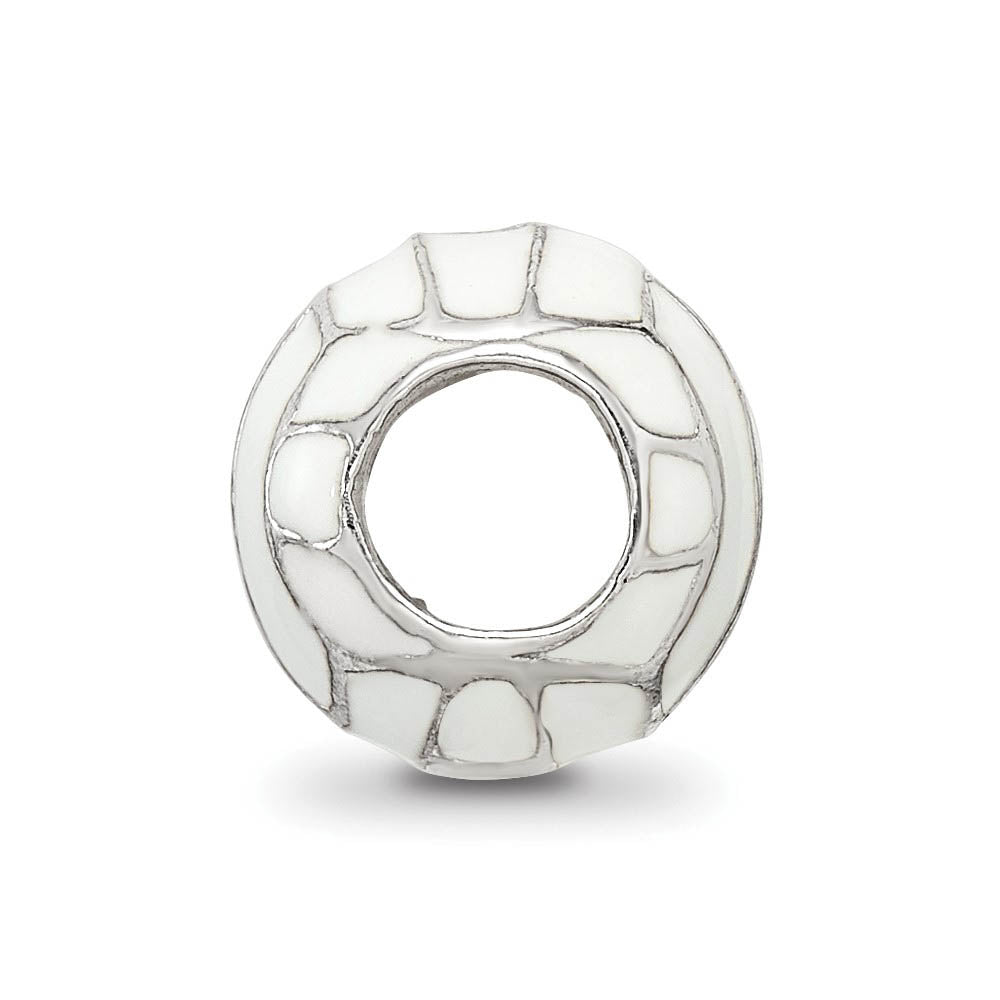 Alternate view of the Sterling Silver and Enameled Volleyball Bead Charm by The Black Bow Jewelry Co.
