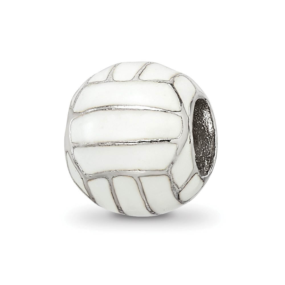Alternate view of the Sterling Silver and Enameled Volleyball Bead Charm by The Black Bow Jewelry Co.