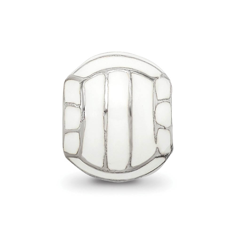 Alternate view of the Sterling Silver and Enameled Volleyball Bead Charm by The Black Bow Jewelry Co.
