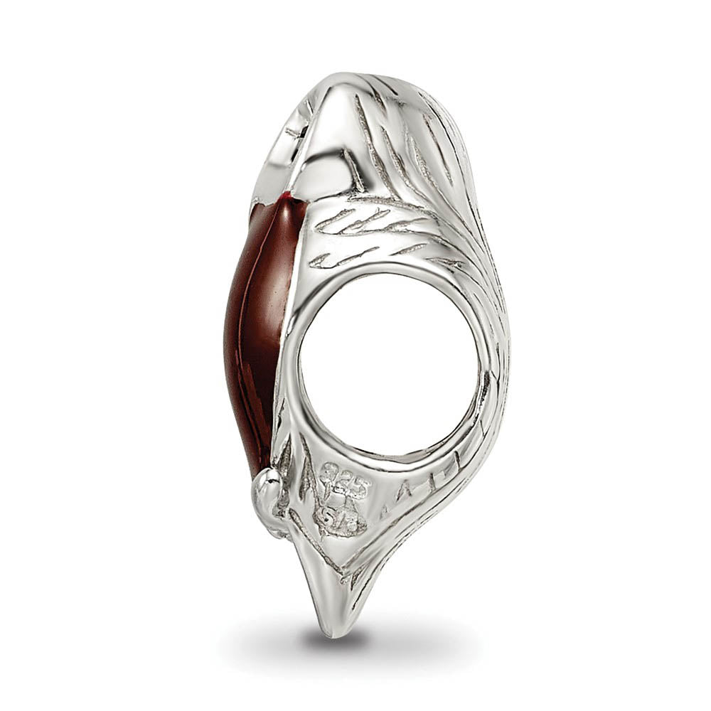 Alternate view of the Sterling Silver, CZ and Enamel Wise Owl Bead Charm by The Black Bow Jewelry Co.