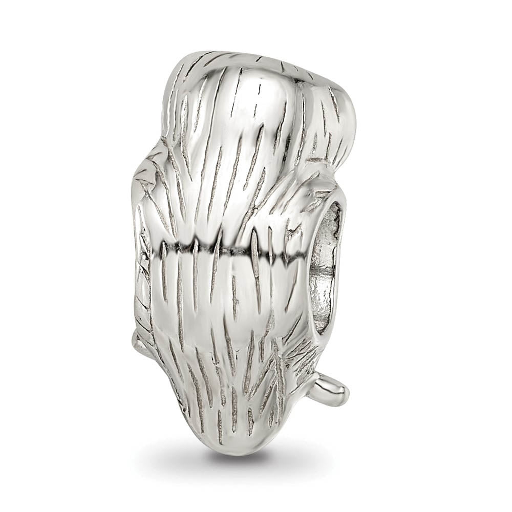 Alternate view of the Sterling Silver, CZ and Enamel Wise Owl Bead Charm by The Black Bow Jewelry Co.