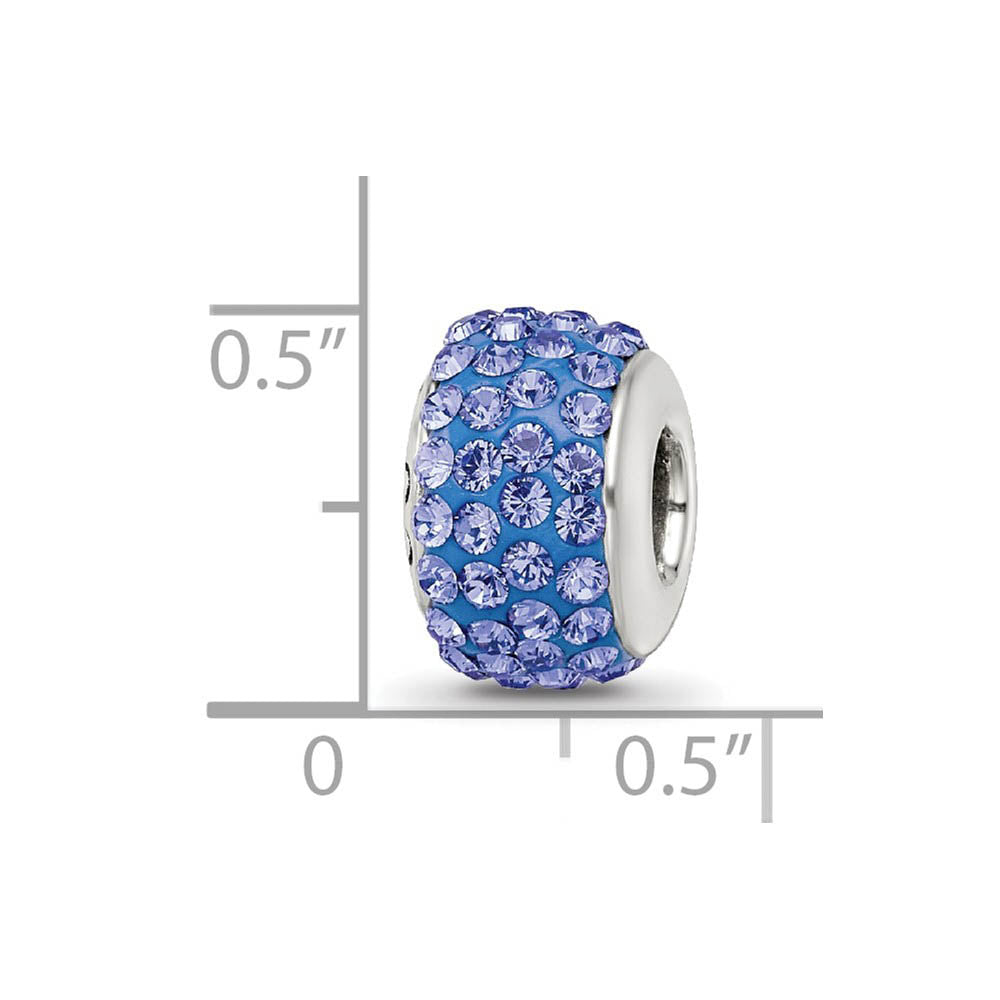 Alternate view of the Sterling Silver Full Blue Crystal Bead Charm, 13mm by The Black Bow Jewelry Co.