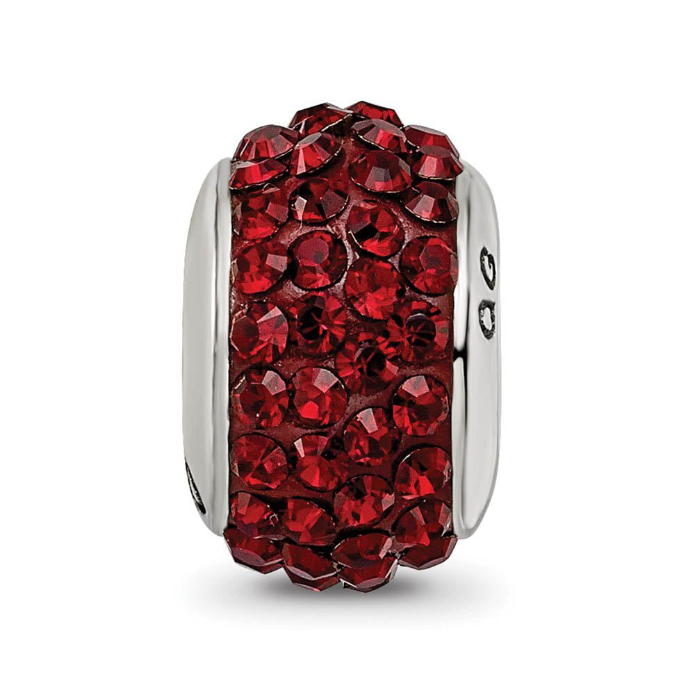 Alternate view of the Sterling Silver Full Dark Maroon Crystal Bead Charm, 13mm by The Black Bow Jewelry Co.