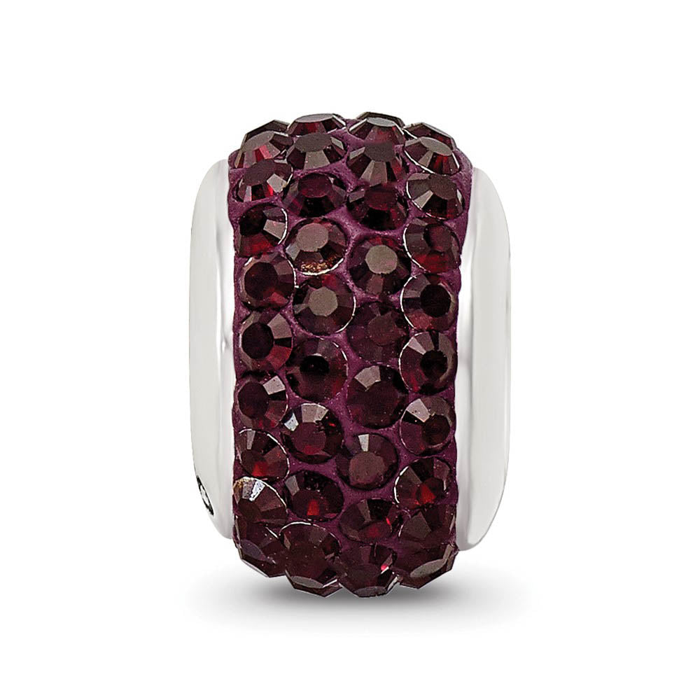 Alternate view of the Sterling Silver Full Crimson Crystal Bead Charm, 13mm by The Black Bow Jewelry Co.