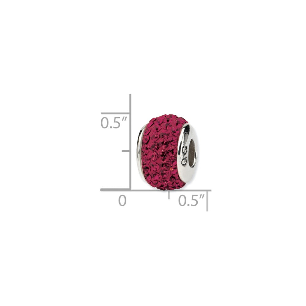Alternate view of the Sterling Silver Full Maroon Crystal Bead Charm, 13mm by The Black Bow Jewelry Co.