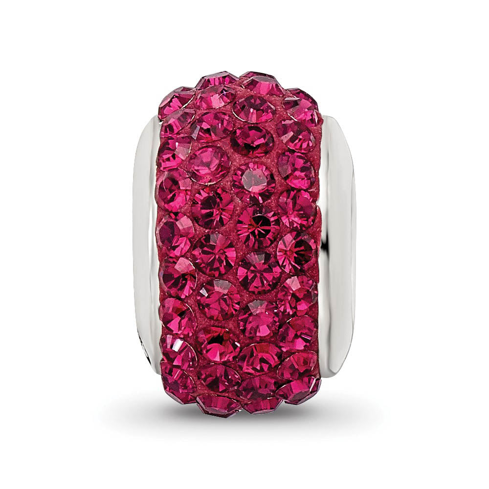 Alternate view of the Sterling Silver Full Maroon Crystal Bead Charm, 13mm by The Black Bow Jewelry Co.