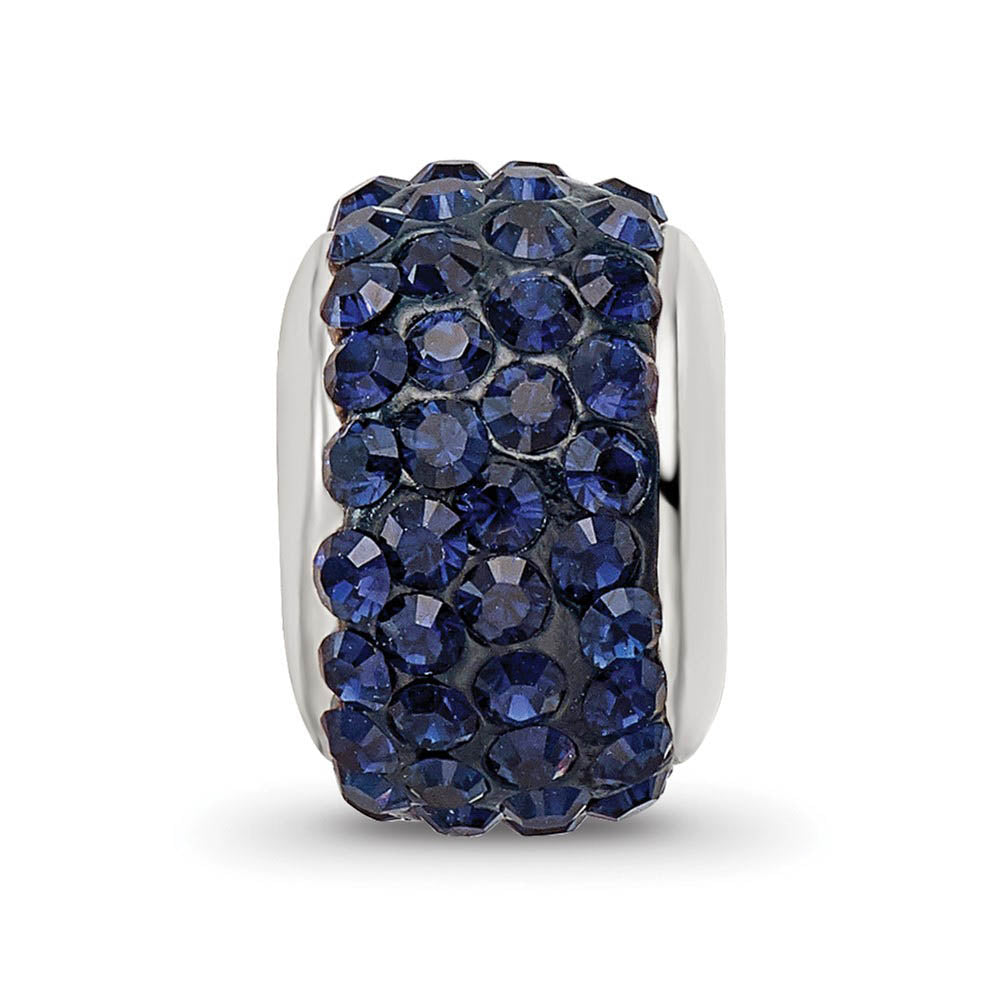 Alternate view of the Sterling Silver Full Dark Blue / Navy Crystal Bead Charm, 13mm by The Black Bow Jewelry Co.