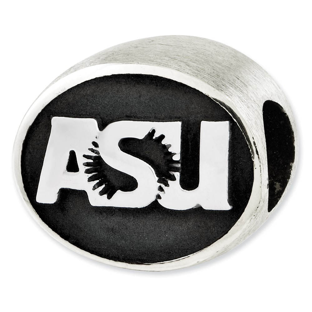 Alternate view of the Sterling Silver & Enamel Arizona State Univer. Collegiate Bead Charm by The Black Bow Jewelry Co.