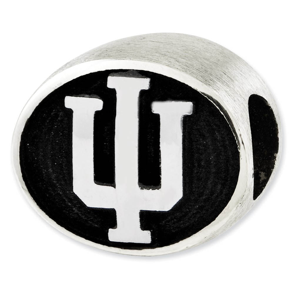 Sterling Silver & Enamel Indiana University Collegiate Bead Charm, Item B10742 by The Black Bow Jewelry Co.