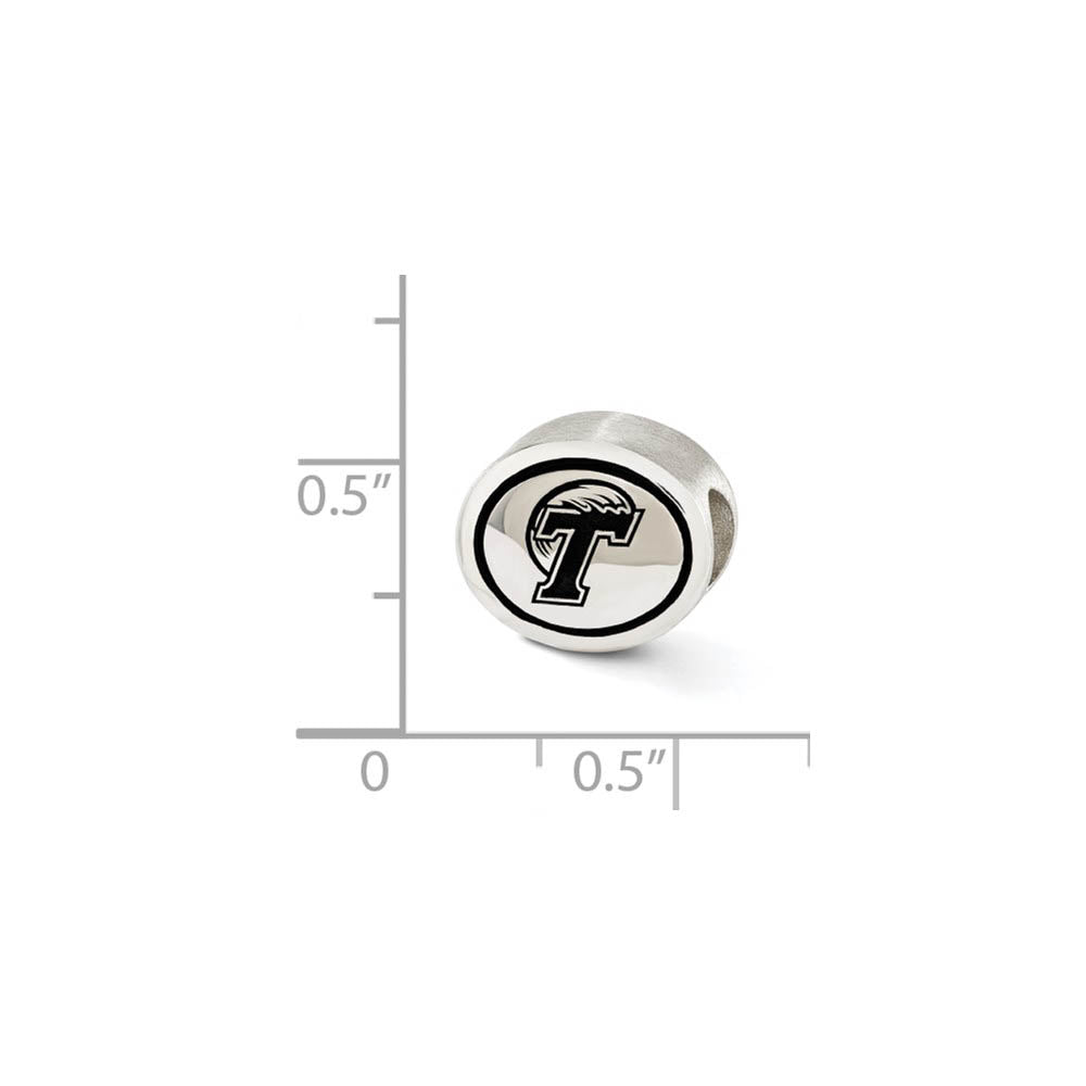 Alternate view of the Sterling Silver & Enamel Tulane University Collegiate Bead Charm by The Black Bow Jewelry Co.