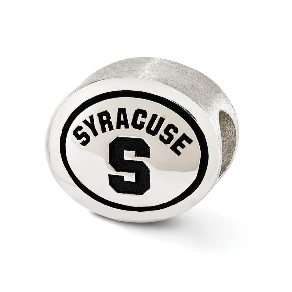 Sterling Silver & Enamel Syracuse University Collegiate Bead Charm, Item B10783 by The Black Bow Jewelry Co.