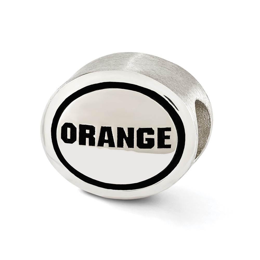 Alternate view of the Sterling Silver & Enamel Syracuse University Collegiate Bead Charm by The Black Bow Jewelry Co.