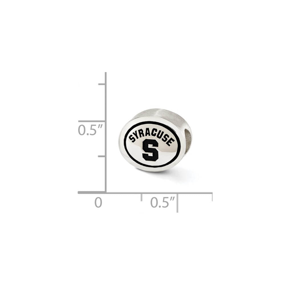 Alternate view of the Sterling Silver & Enamel Syracuse University Collegiate Bead Charm by The Black Bow Jewelry Co.