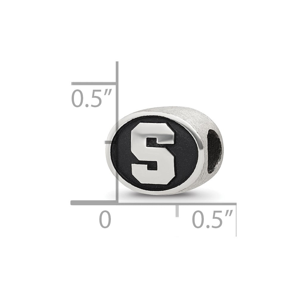 Alternate view of the Sterling Silver & Enamel Syracuse University Collegiate Bead Charm by The Black Bow Jewelry Co.