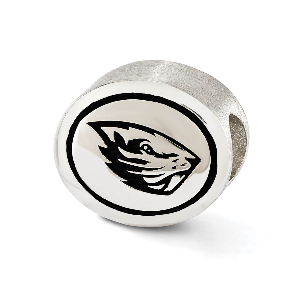 Sterling Silver & Enamel Oregon State University Collegiate Bead Charm, Item B10789 by The Black Bow Jewelry Co.