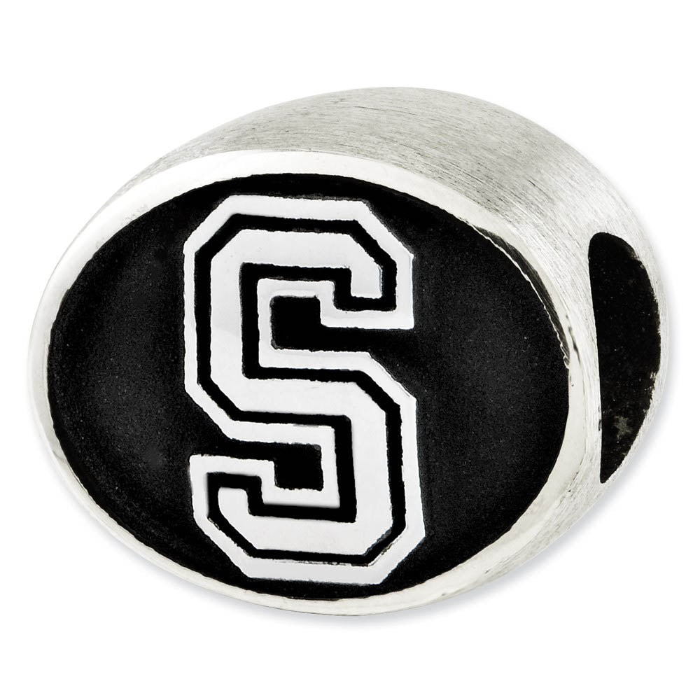 Alternate view of the Sterling Silver & Enamel Stanford University Collegiate Bead Charm by The Black Bow Jewelry Co.