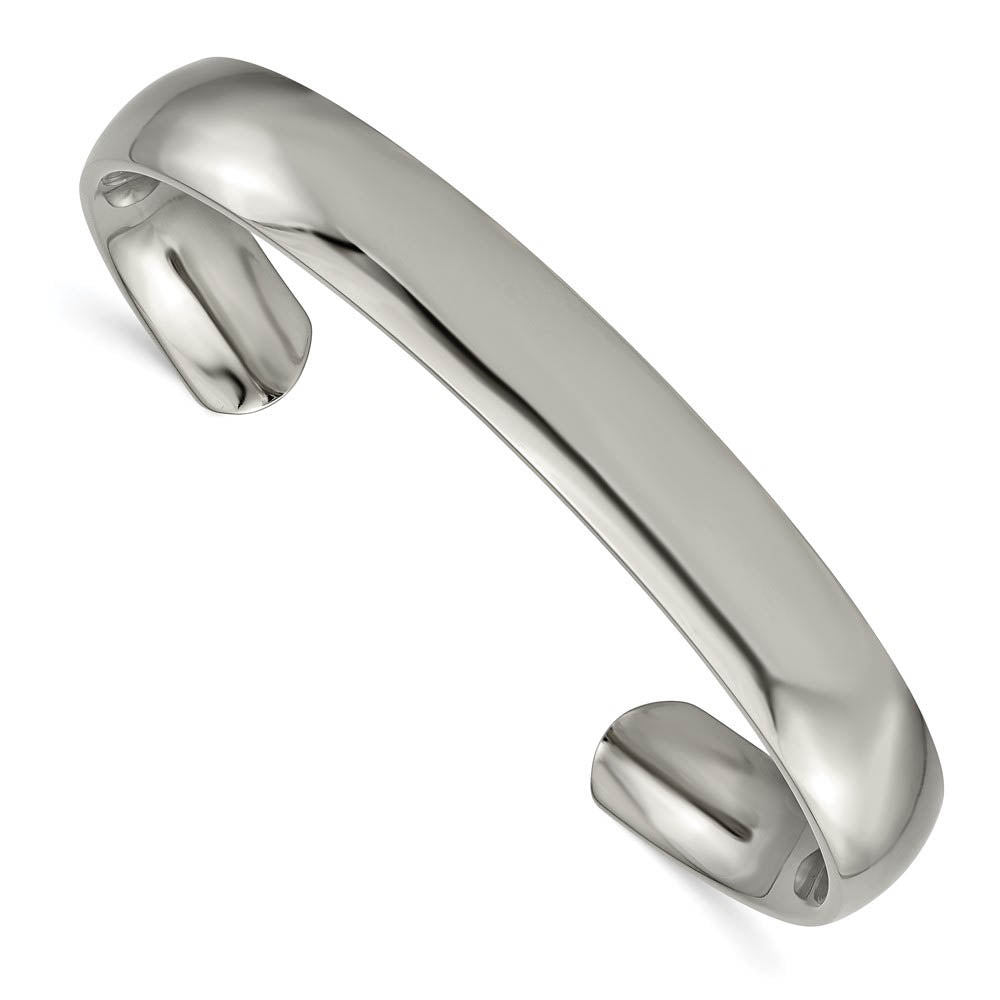 Men's 10mm Titanium High Polished Cuff Bracelet, Item B10870 by The Black Bow Jewelry Co.