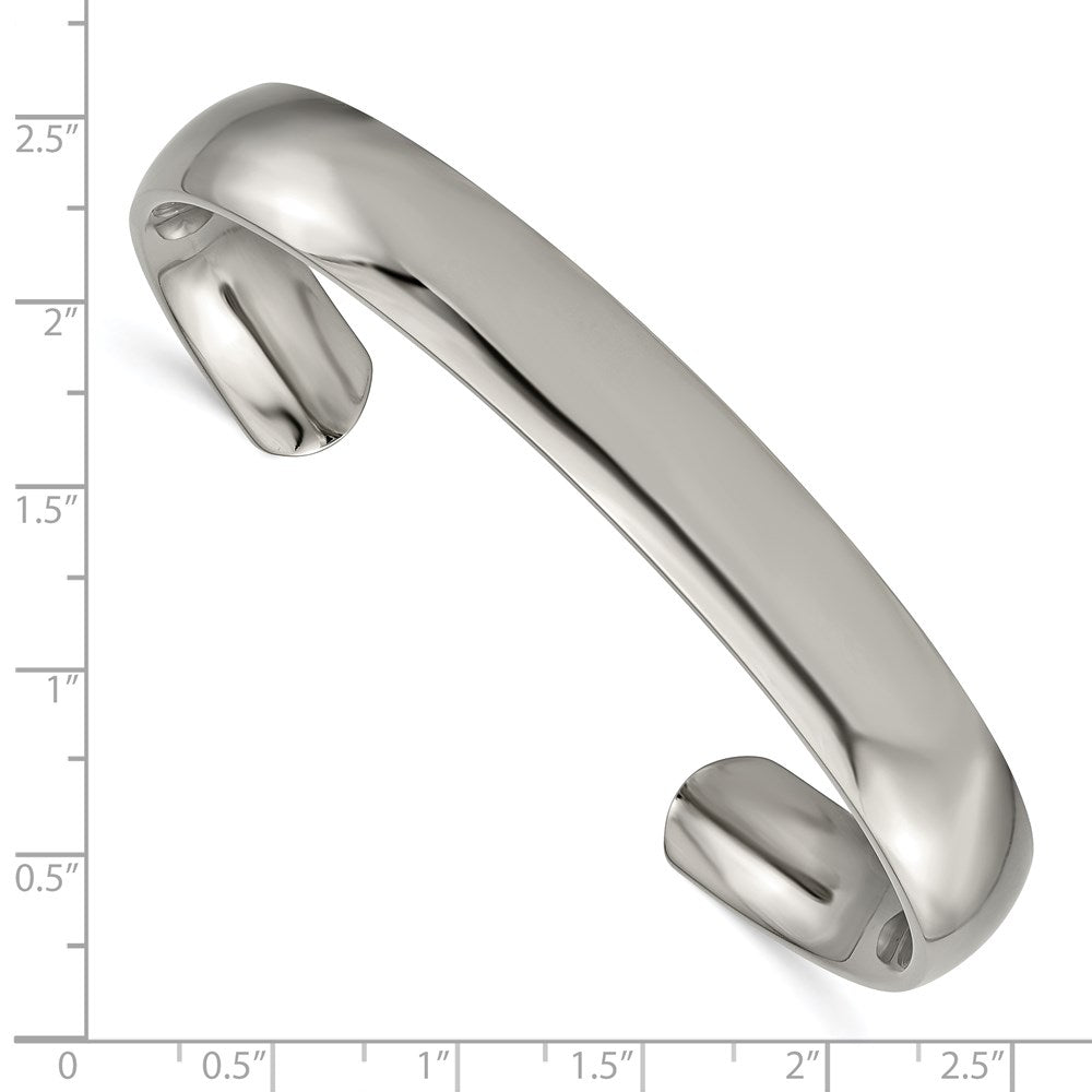 Alternate view of the Men&#39;s 10mm Titanium High Polished Cuff Bracelet by The Black Bow Jewelry Co.