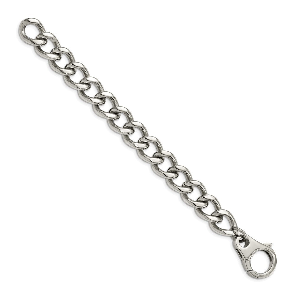 Alternate view of the Men&#39;s Stainless Steel Large 15mm Curb Chain Bracelet - 8.5 Inch by The Black Bow Jewelry Co.