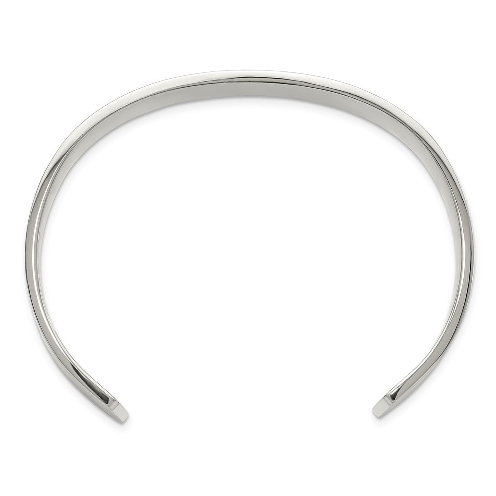 Alternate view of the Unisex Stainless Steel Brushed Cuff Bangle Bracelet by The Black Bow Jewelry Co.