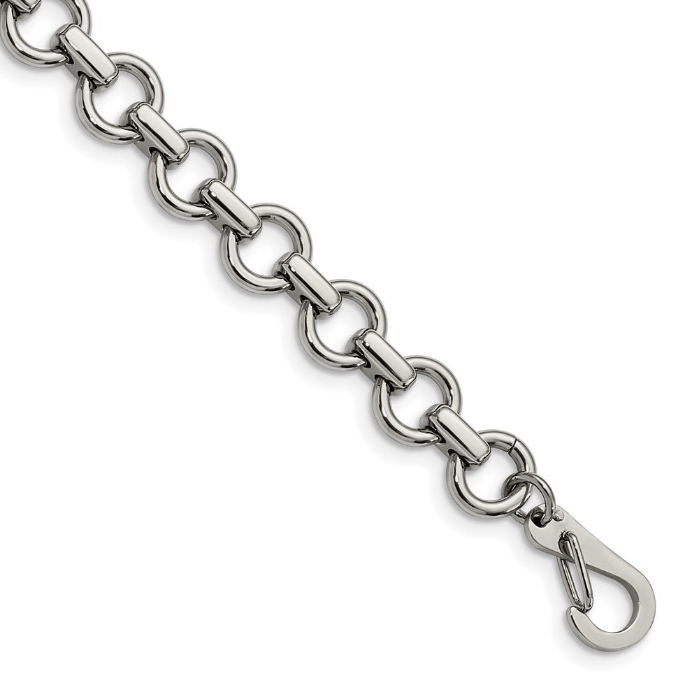 Men&#39;s Stainless Steel 8mm Circle Link Chain Bracelet, 8.25 Inch, Item B11167 by The Black Bow Jewelry Co.
