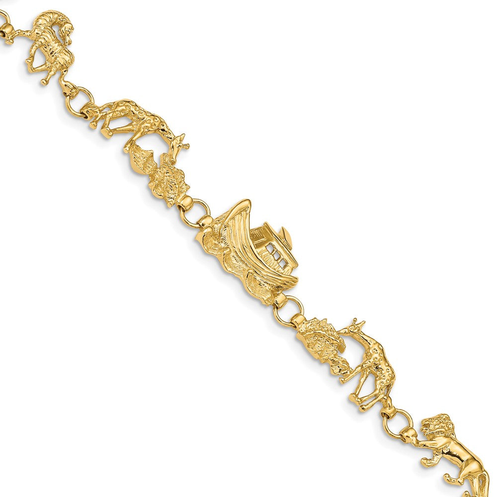 Alternate view of the 14k Yellow Gold Noah&#39;s Ark Bracelet - 7 Inch by The Black Bow Jewelry Co.