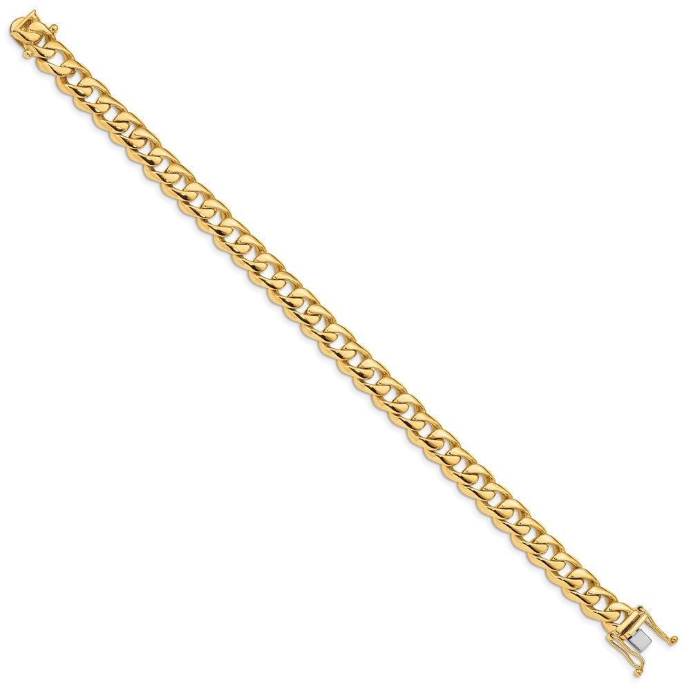 Alternate view of the Men&#39;s 14k Yellow Gold, 8.75mm Rounded Curb Chain Bracelet, 8 Inch by The Black Bow Jewelry Co.