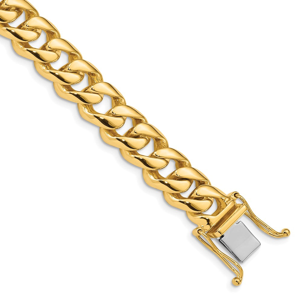 Men&#39;s 14k Yellow Gold, 10mm Rounded Curb Chain Bracelet - 8 Inch, Item B11233 by The Black Bow Jewelry Co.