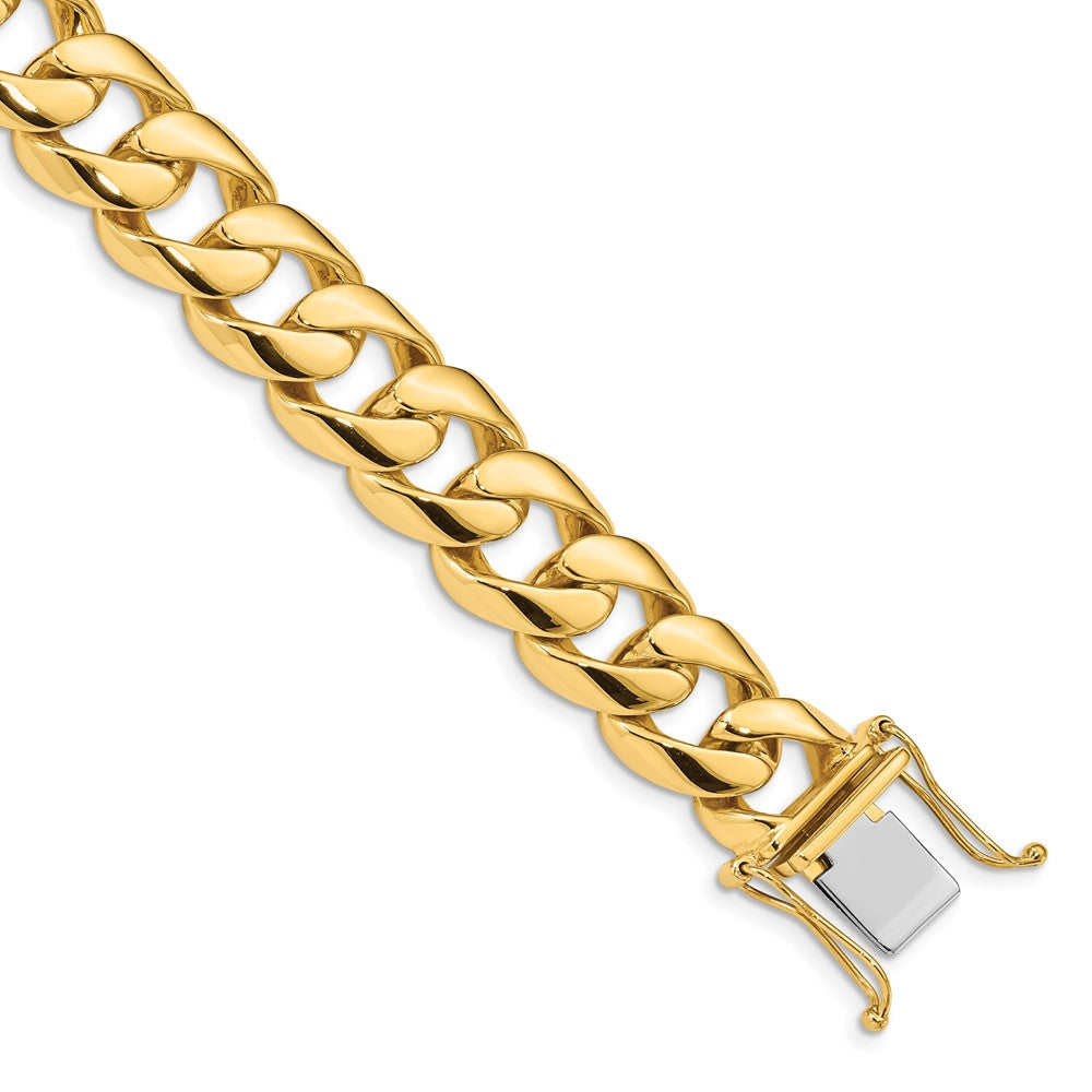 Men&#39;s 14k Yellow Gold, 13mm Rounded Curb Chain Bracelet - 8 Inch, Item B11234 by The Black Bow Jewelry Co.