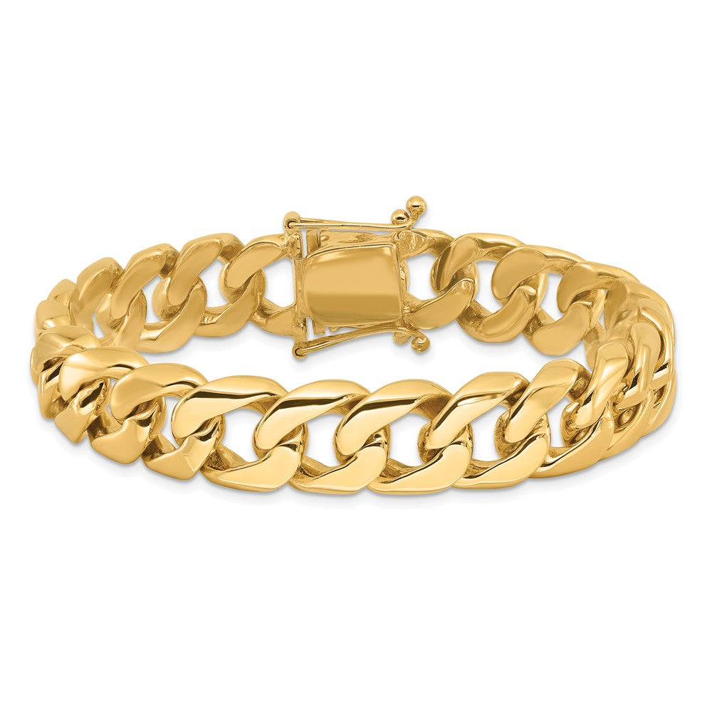 Alternate view of the Men&#39;s 14k Yellow Gold, 13mm Rounded Curb Chain Bracelet - 8 Inch by The Black Bow Jewelry Co.