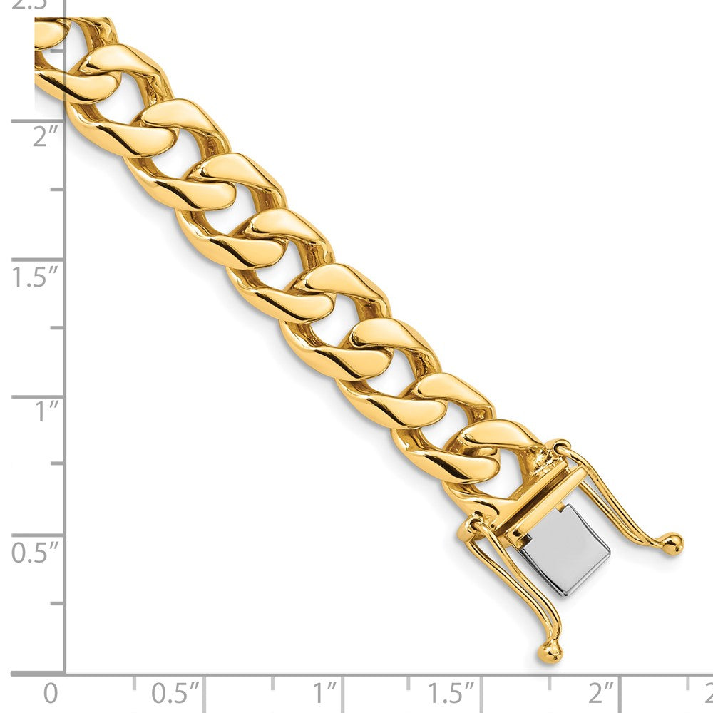 Alternate view of the Men&#39;s 14k Yellow Gold, 9.8mm Flat Beveled Curb Chain Bracelet - 8 Inch by The Black Bow Jewelry Co.