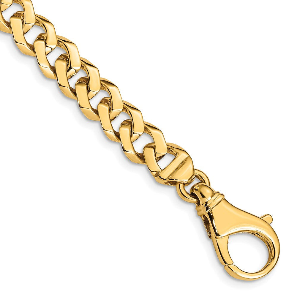 14k Yellow Gold, 8mm Fancy Chain Link Bracelet - 8 Inch, Item B11239 by The Black Bow Jewelry Co.