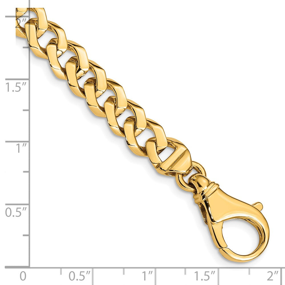 Alternate view of the 14k Yellow Gold, 8mm Fancy Chain Link Bracelet - 8 Inch by The Black Bow Jewelry Co.
