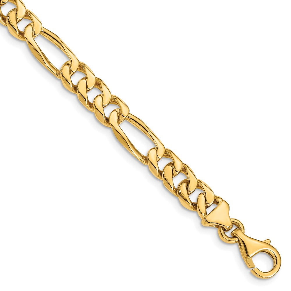 Men&#39;s 14k Yellow Gold, 7mm Figaro Chain Bracelet, 8 Inch, Item B11243 by The Black Bow Jewelry Co.
