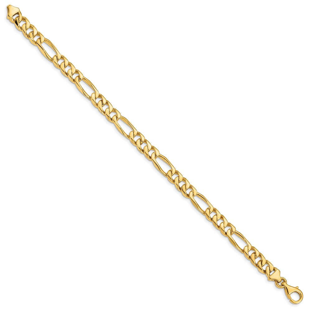 Alternate view of the Men&#39;s 14k Yellow Gold, 7mm Figaro Chain Bracelet, 8 Inch by The Black Bow Jewelry Co.