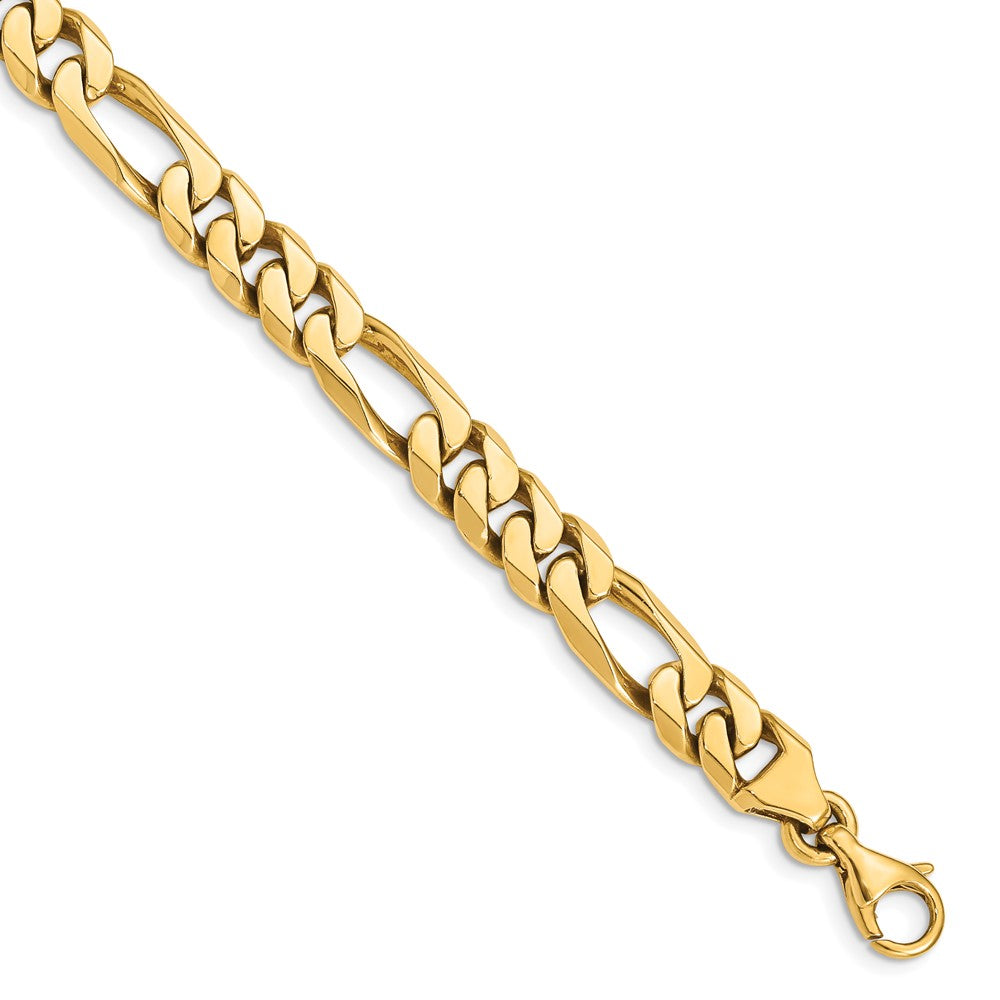 Men&#39;s 14k Yellow Gold, 8mm Figaro Link Chain Bracelet - 8 Inch, Item B11244 by The Black Bow Jewelry Co.