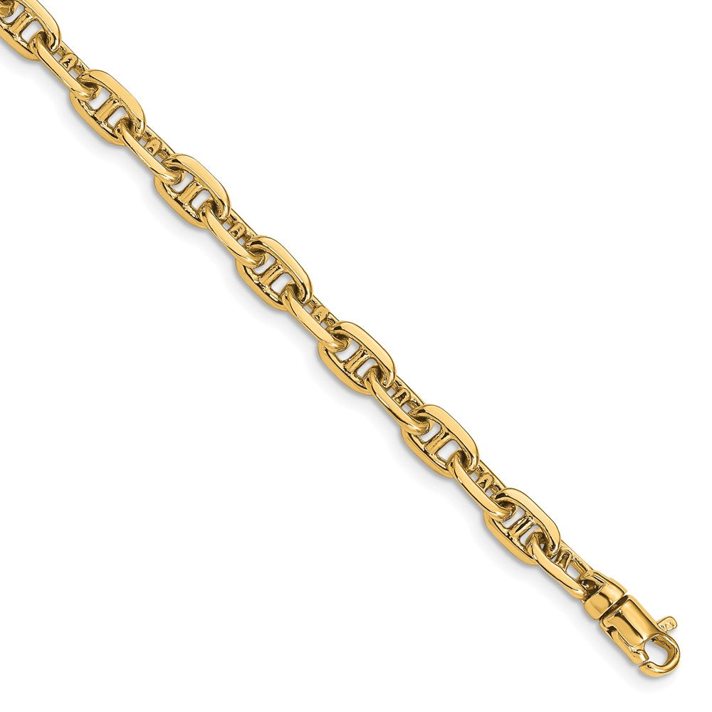 14k Yellow Gold, 5mm Fancy Anchor Link Chain Bracelet, 8.5 Inch, Item B11258 by The Black Bow Jewelry Co.