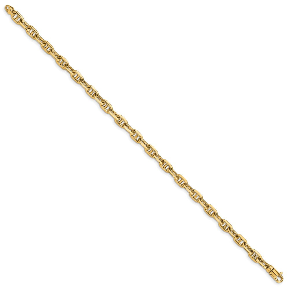 Alternate view of the 14k Yellow Gold, 5mm Fancy Anchor Link Chain Bracelet, 8.5 Inch by The Black Bow Jewelry Co.
