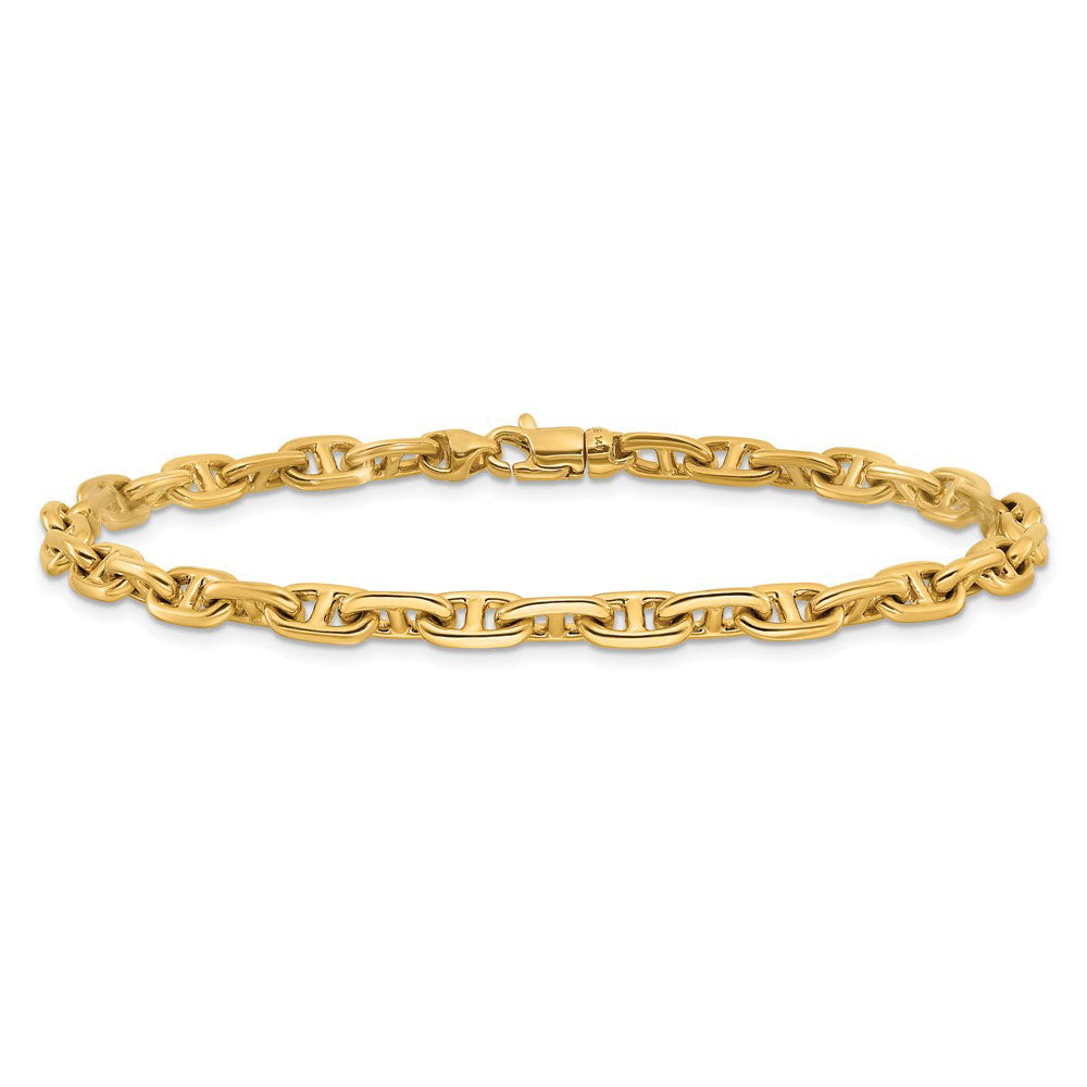 Alternate view of the 14k Yellow Gold, 5mm Fancy Anchor Link Chain Bracelet, 8.5 Inch by The Black Bow Jewelry Co.