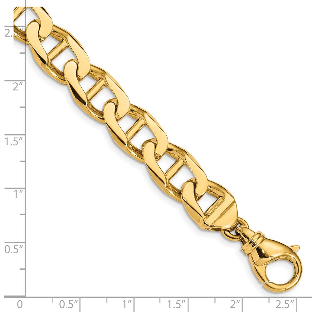 Alternate view of the Men&#39;s 14k Yellow Gold, 11mm Anchor Link Chain Bracelet by The Black Bow Jewelry Co.