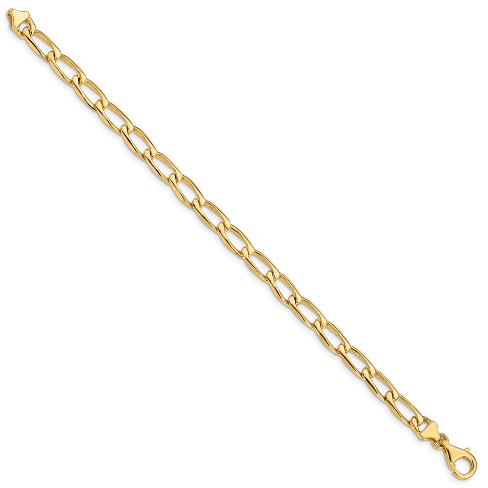 Alternate view of the Men&#39;s 14k Yellow Gold, 6mm Open Link Chain Bracelet by The Black Bow Jewelry Co.