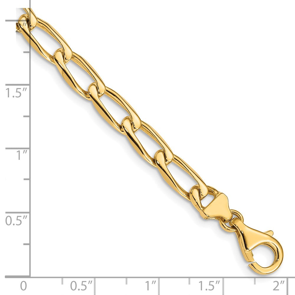 Alternate view of the Men&#39;s 14k Yellow Gold, 6mm Open Link Chain Bracelet by The Black Bow Jewelry Co.