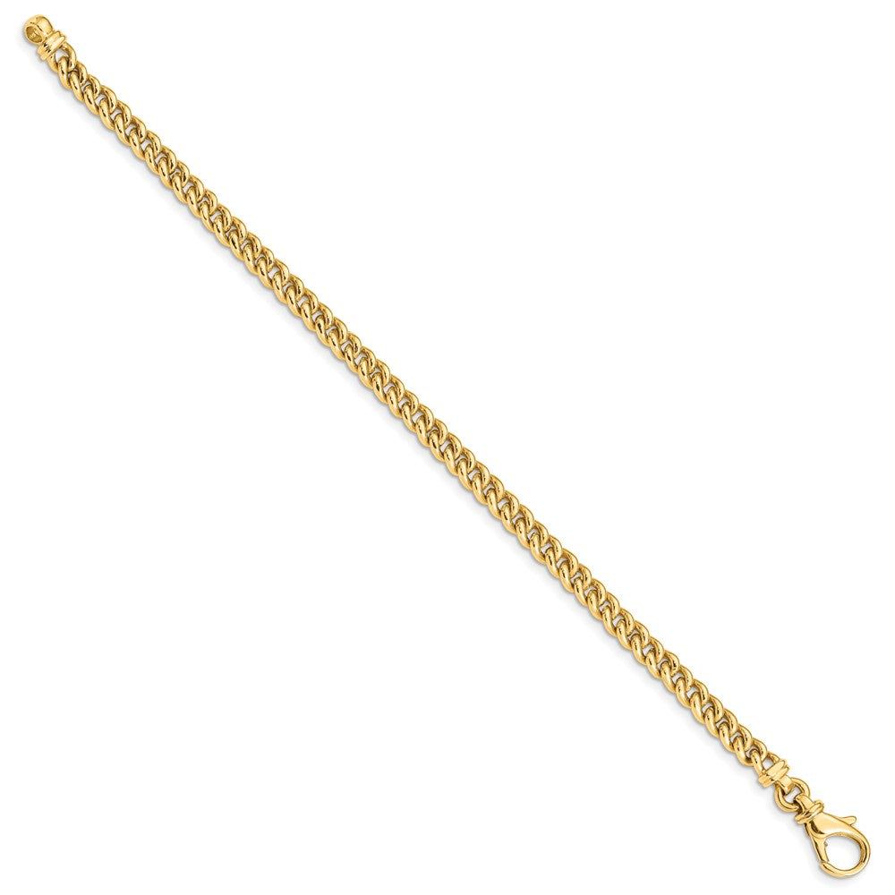 Alternate view of the Men&#39;s 14k Yellow Gold, 4.5mm Fancy Curb Link Chain Bracelet by The Black Bow Jewelry Co.