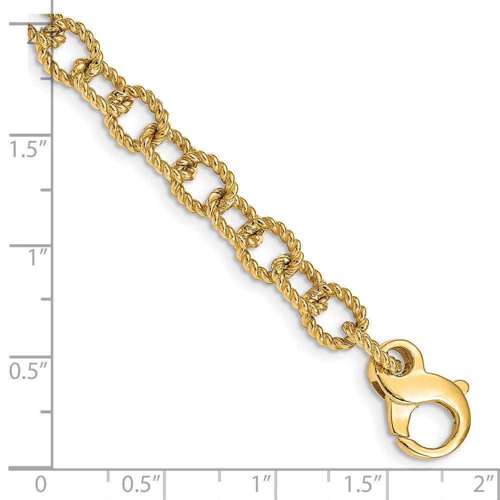 Alternate view of the 14k Yellow Gold, 6.5mm Twisted Cable Link Chain Bracelet by The Black Bow Jewelry Co.
