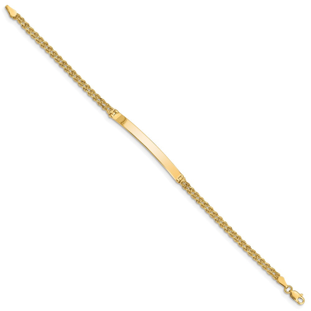 Alternate view of the 14k Yellow Gold Two Strand Rope I.D. Bracelet - 8 Inch by The Black Bow Jewelry Co.