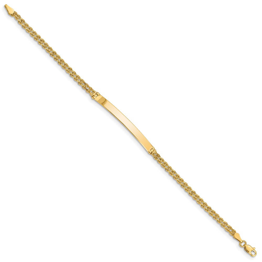 Alternative view of 14k Yellow Gold Two Strand Rope I.D. Bracelet - 8 Inch