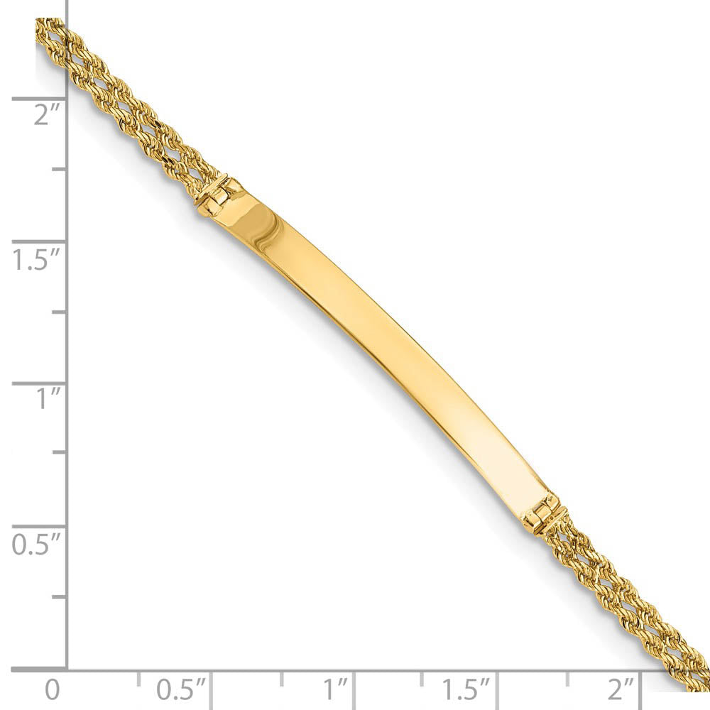 Alternate view of the 14k Yellow Gold Two Strand Rope I.D. Bracelet - 8 Inch by The Black Bow Jewelry Co.