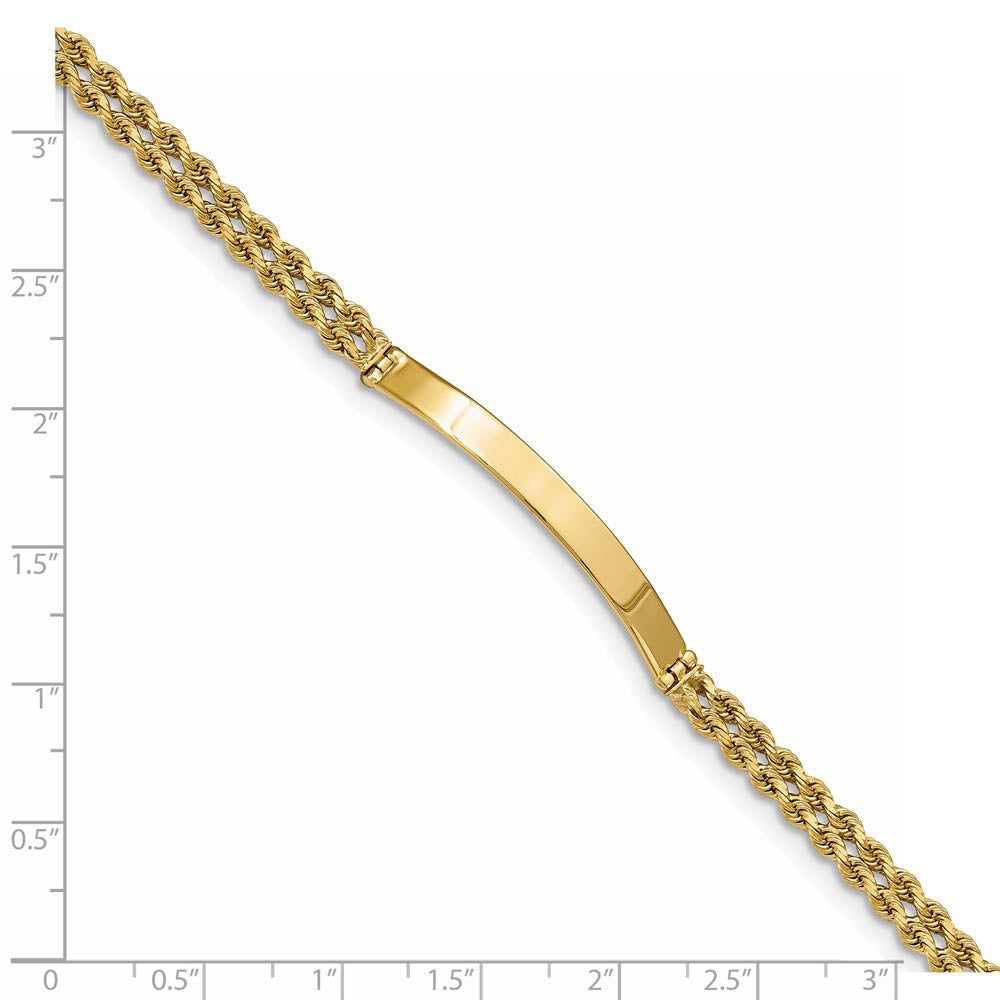 Alternate view of the Two Strand 14k Yellow Gold Rope I.D. Bracelet - 7 Inch by The Black Bow Jewelry Co.