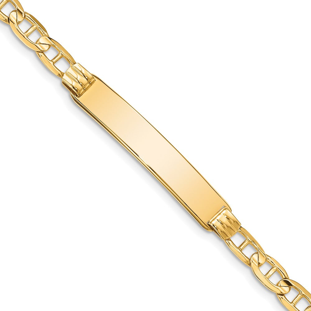 14k Yellow Gold Anchor Link I.D. Bracelet - 7 Inch, Item B11276-07 by The Black Bow Jewelry Co.
