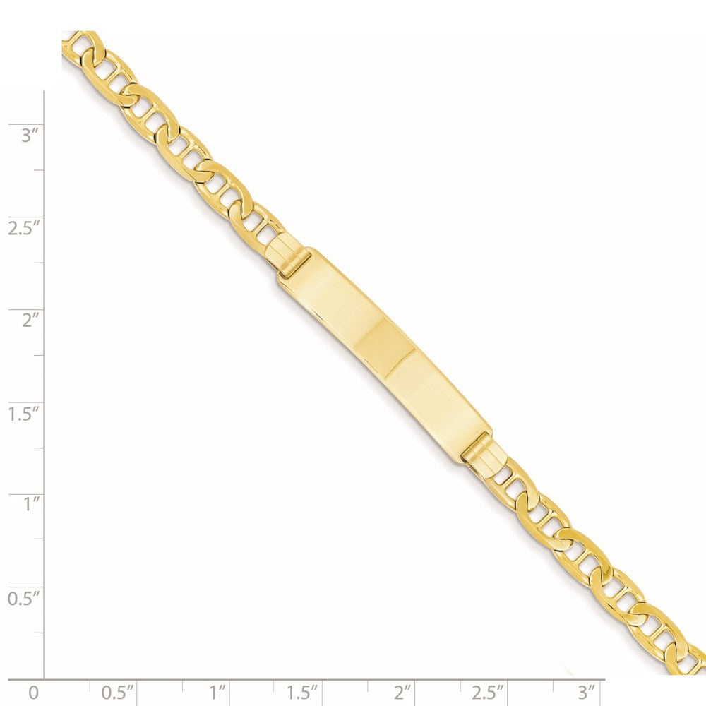 Alternate view of the 14k Yellow Gold Anchor Link I.D. Bracelet - 7 Inch by The Black Bow Jewelry Co.